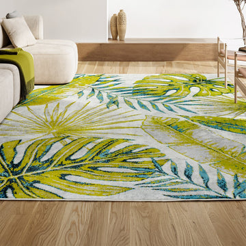 Monstera Tropical Leaves Area Rug
